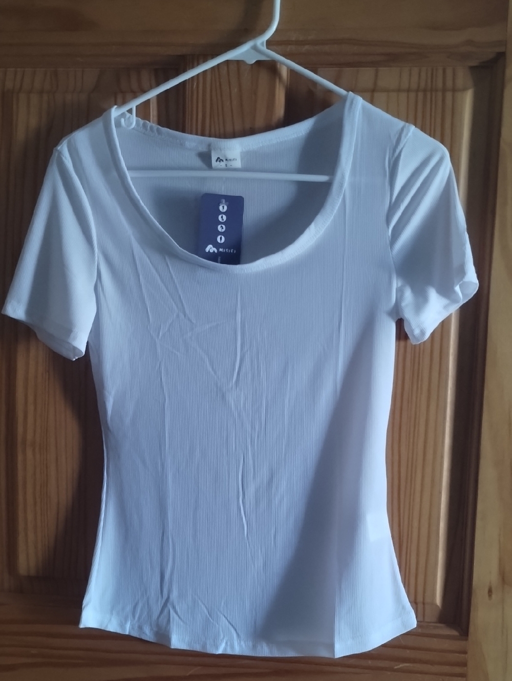 White Scoop Neck  Top